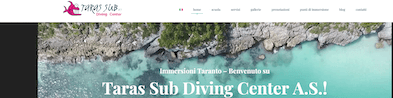 Restyling sito web del Taras Sub Diving Center